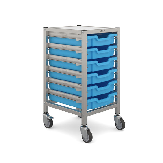 Gratnells Dynamis Low Single Trolley 6 Shallow Trays