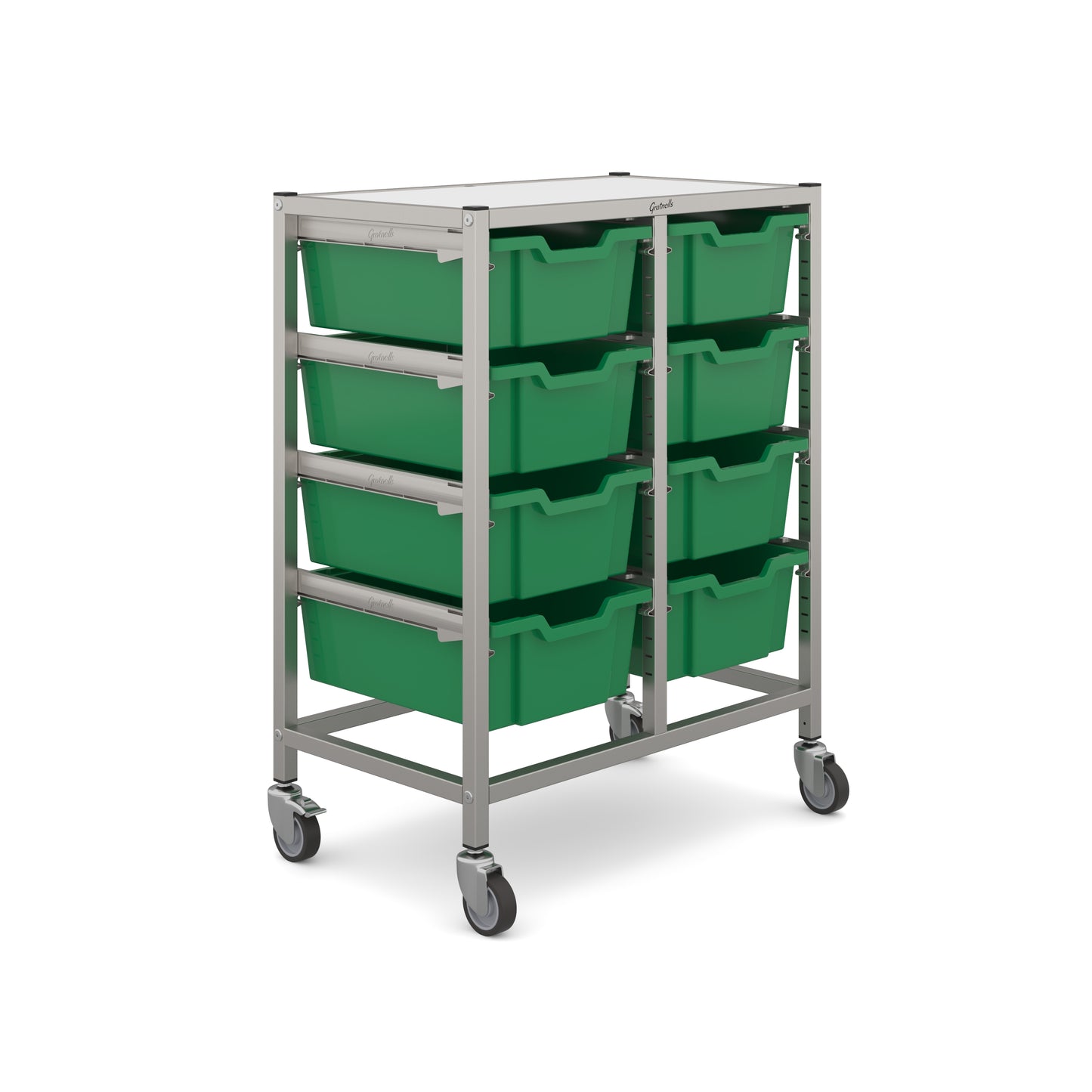 Gratnells Dynamis Mid Double Trolley 8 Deep Trays