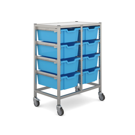 Gratnells Dynamis Mid Double Trolley 8 Deep Trays