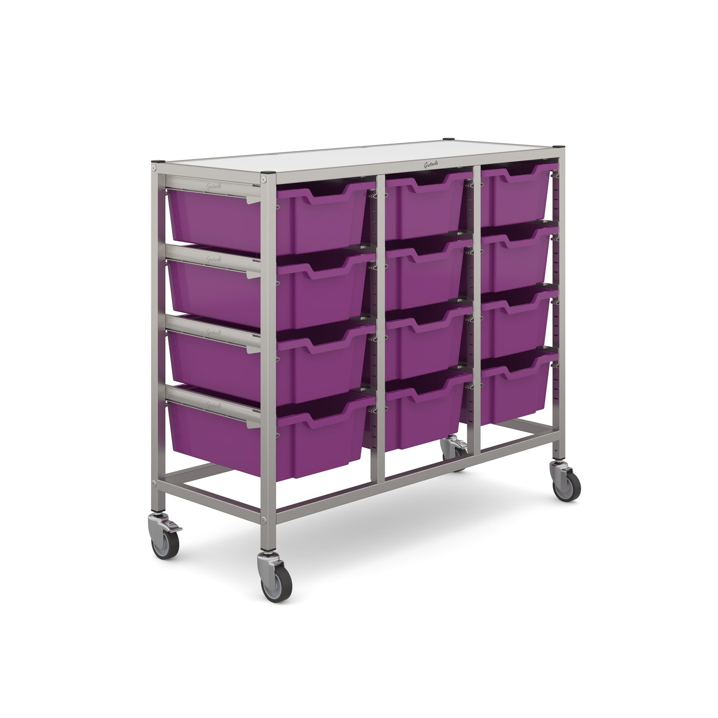 Gratnells Dynamis Mid Treble Trolley 12 Deep Trays