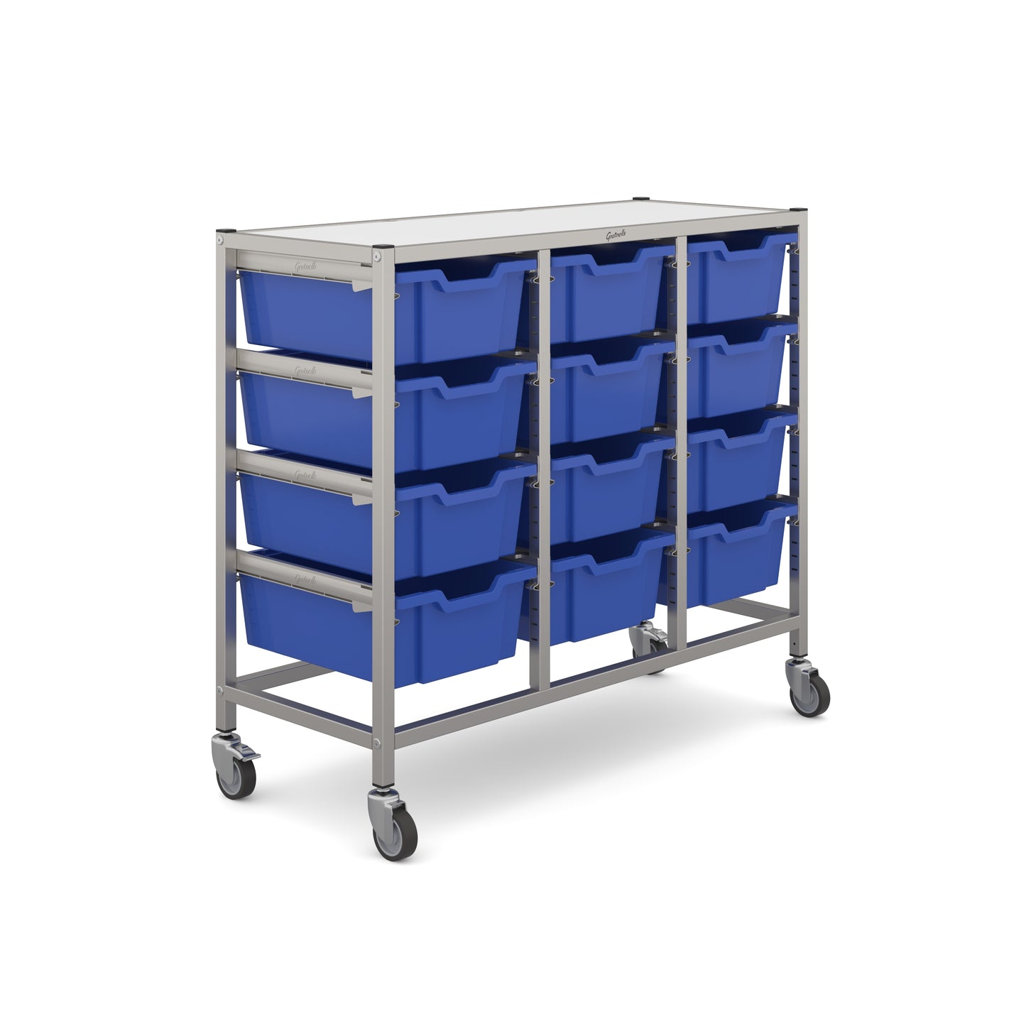 Gratnells Dynamis Mid Treble Trolley 12 Deep Trays