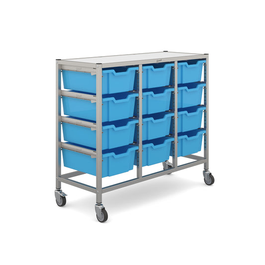 Gratnells Dynamis Mid Treble Trolley 12 Deep Trays