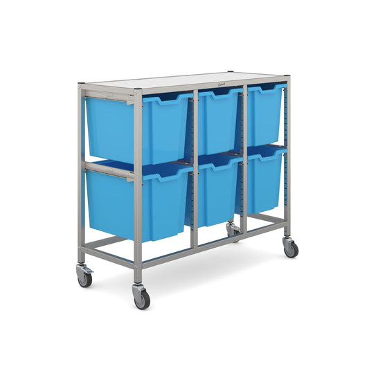 Gratnells Dynamis Mid Treble Trolley 6 Jumbo Trays