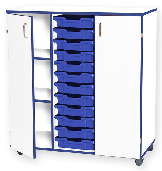 School JAZ 1107mm High Triple Width Cupboard With 12 Shallow Trays
