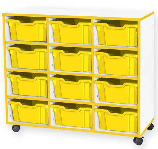 School JAZ 779mm High 12 Deep Tray Triple Column Storage Unit