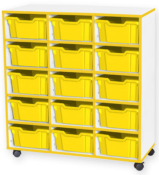 School JAZ 1025mm High 15 Deep Tray Triple Column Storage Unit