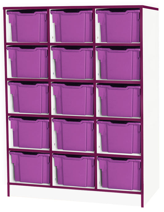 School JAZ 1428mm High 15 Extra Deep Tray Triple Column Storage Unit (Static)