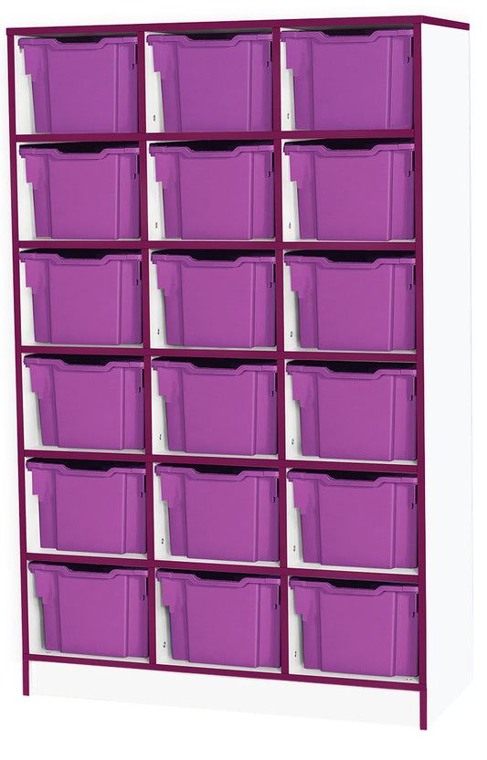 School JAZ 1674mm High 18 Extra Deep Tray Triple Column Storage Unit (Static)
