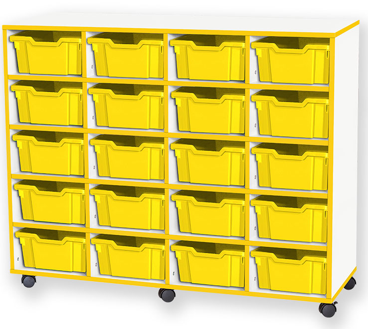 School JAZ 1025mm High 20 Deep Tray Quad Column Storage Unit