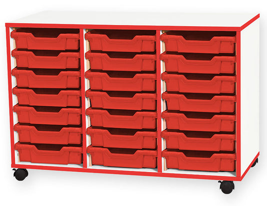 School JAZ 697mm High 21 Shallow Tray Triple Column Storage Unit