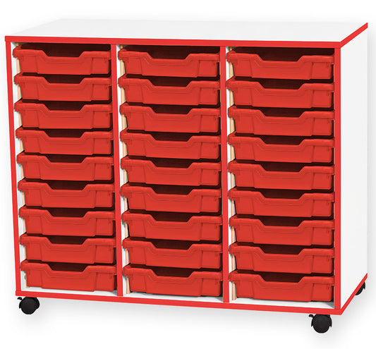 School JAZ 861mm High 27 Shallow Tray Triple Column Storage Unit