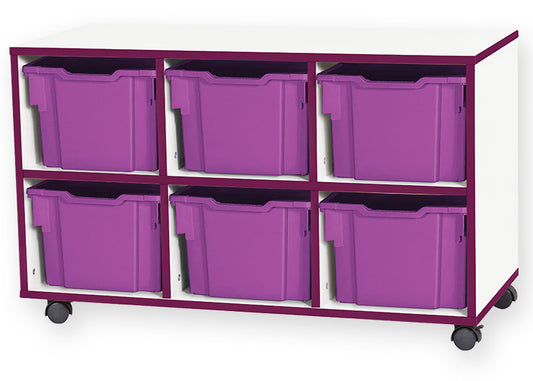 School JAZ 615mm High 6 Extra Deep Tray Triple Column Storage Unit