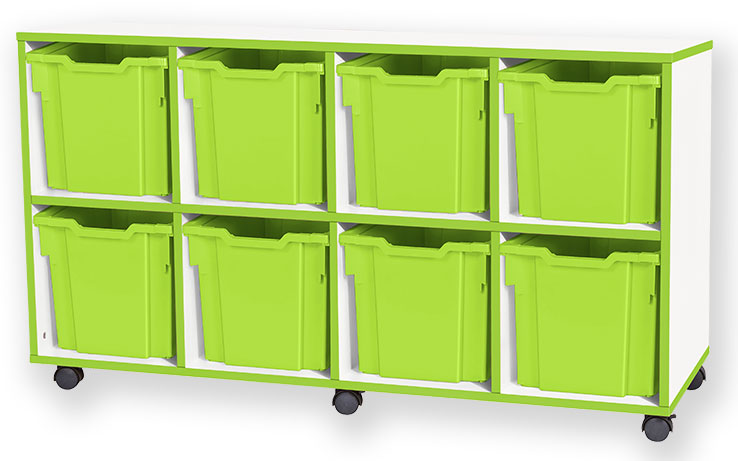 School JAZ 779mm High 8 Jumbo Tray Quad Column Storage Unit