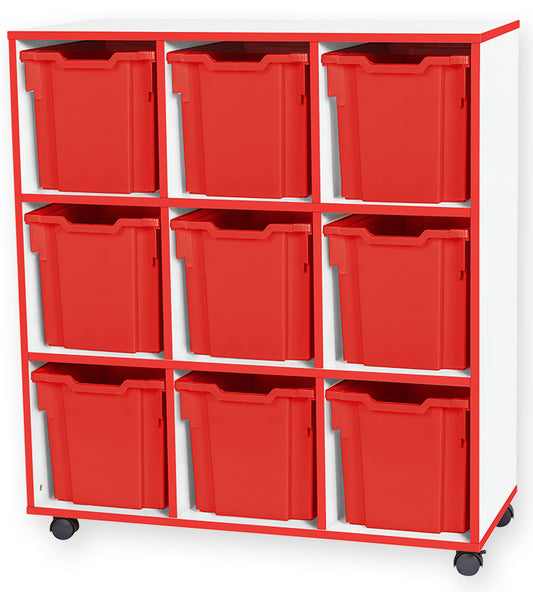 School JAZ 1107mm High 9 Jumbo Tray Triple Column Storage Unit