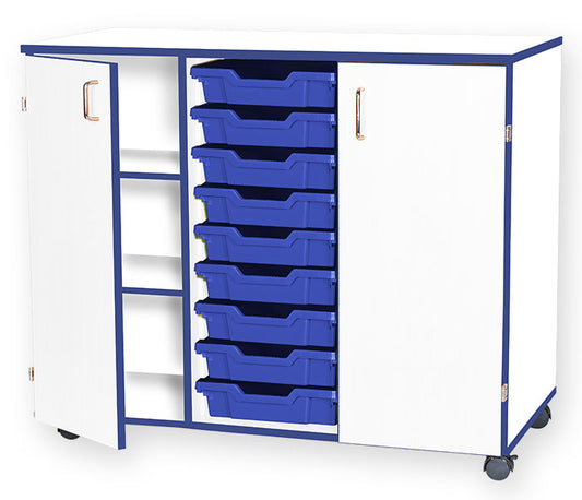 School JAZ 861mm High Triple Width Cupboard With 9 Shallow Trays