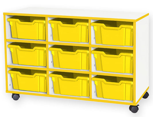 School JAZ 615mm High 9 Deep Tray Triple Column Storage Unit