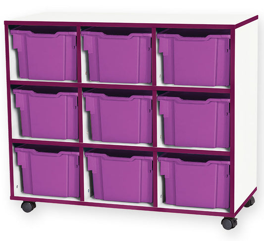 School JAZ 861mm High 9 Extra Deep Tray Triple Column Storage Unit