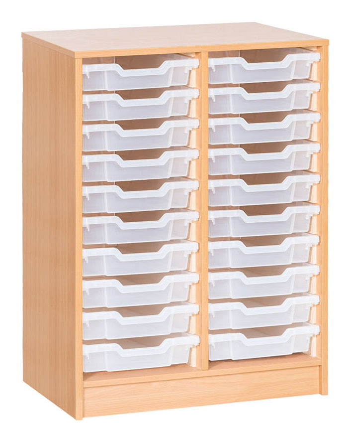 School Static Double Column Tray Unit with 20 Shallow Trays