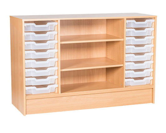 School Static 779mm High - 16 Tray Quad Unit with Shelves
