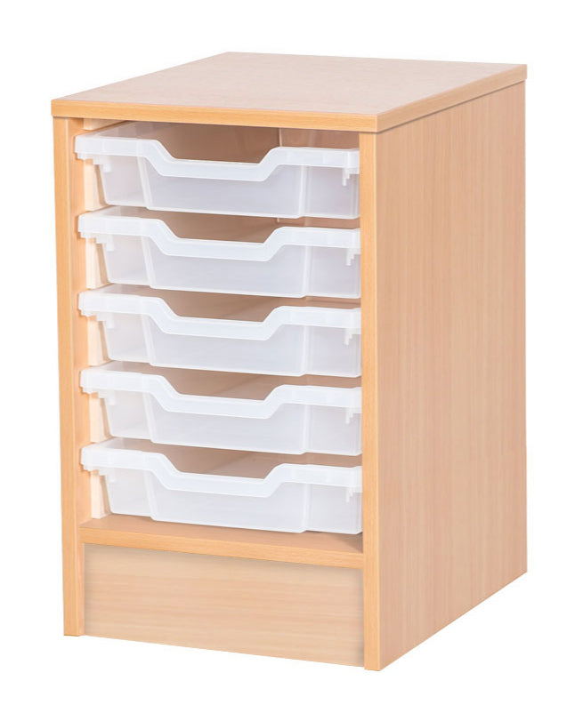 School Static Single Tray Unit with 5 Shallow Trays