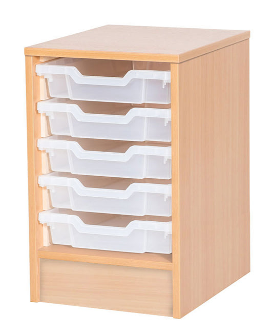 School Static Single Tray Unit with 5 Shallow Trays