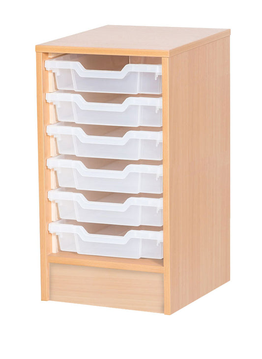 School Static Single Column Tray Unit with 6 Shallow Trays