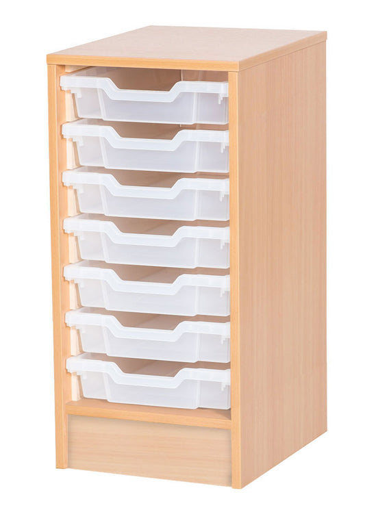 School Static Single Column Tray Unit with 7 Shallow Trays