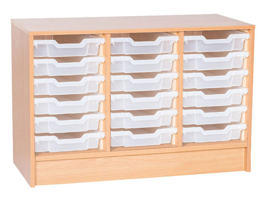 School 615mm High - Triple Column Static Tray Units with 18 Shallow Trays