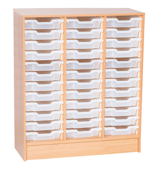 School 1107mm High - Triple Column Static Tray Unit with 36 Shallow Trays