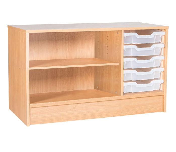 School 533mm High - Static 5 Tray Triple Unit with Shelf