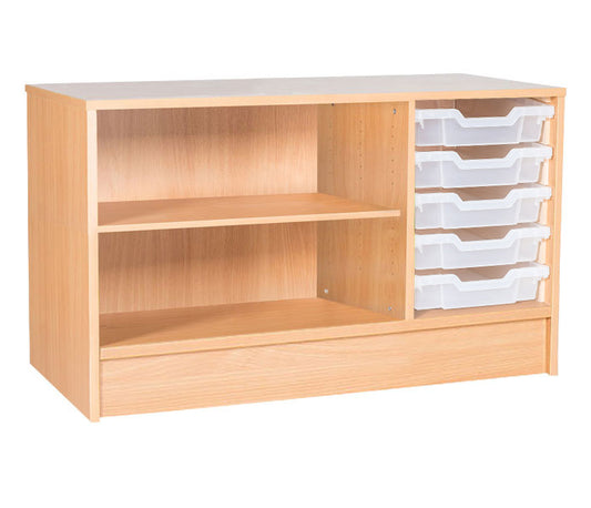 School 533mm High - Static 5 Tray Triple Unit with Shelf