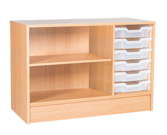 School 615mm High - Static 6 Tray Triple Unit with Shelf