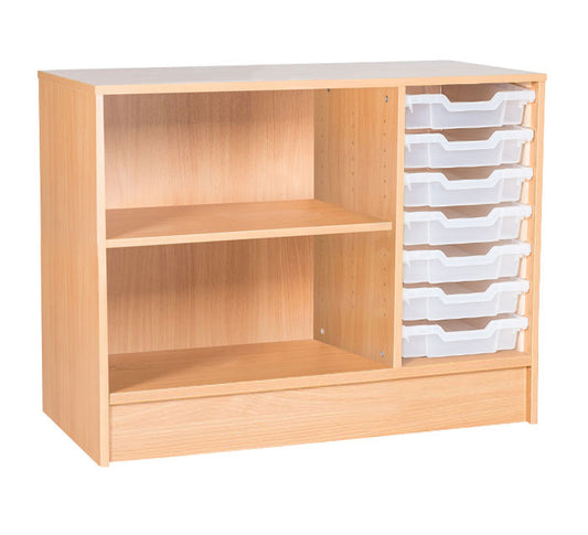 School 697mm High - Static 7 Tray Triple Unit with Shelf