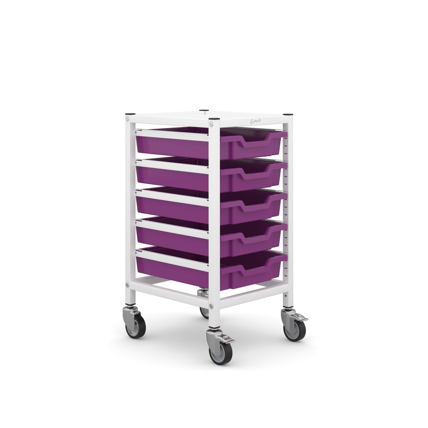 Gratnells Science Under Bench Single Trolley 5 Shallow Trays