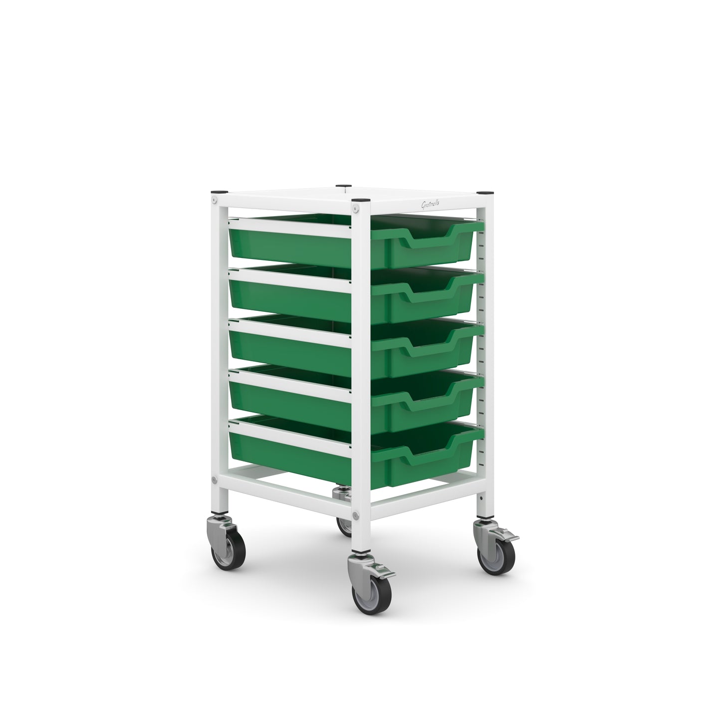 Gratnells Science Under Bench Single Trolley 5 Shallow Trays