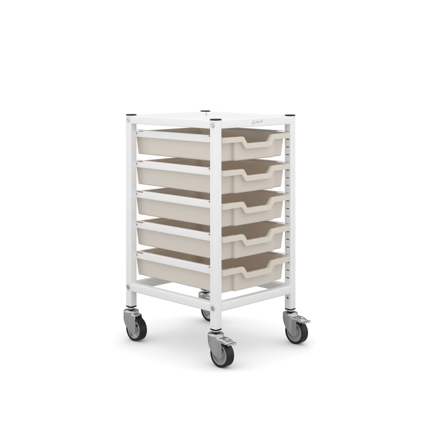 Gratnells Science Under Bench Single Trolley 5 Shallow Trays