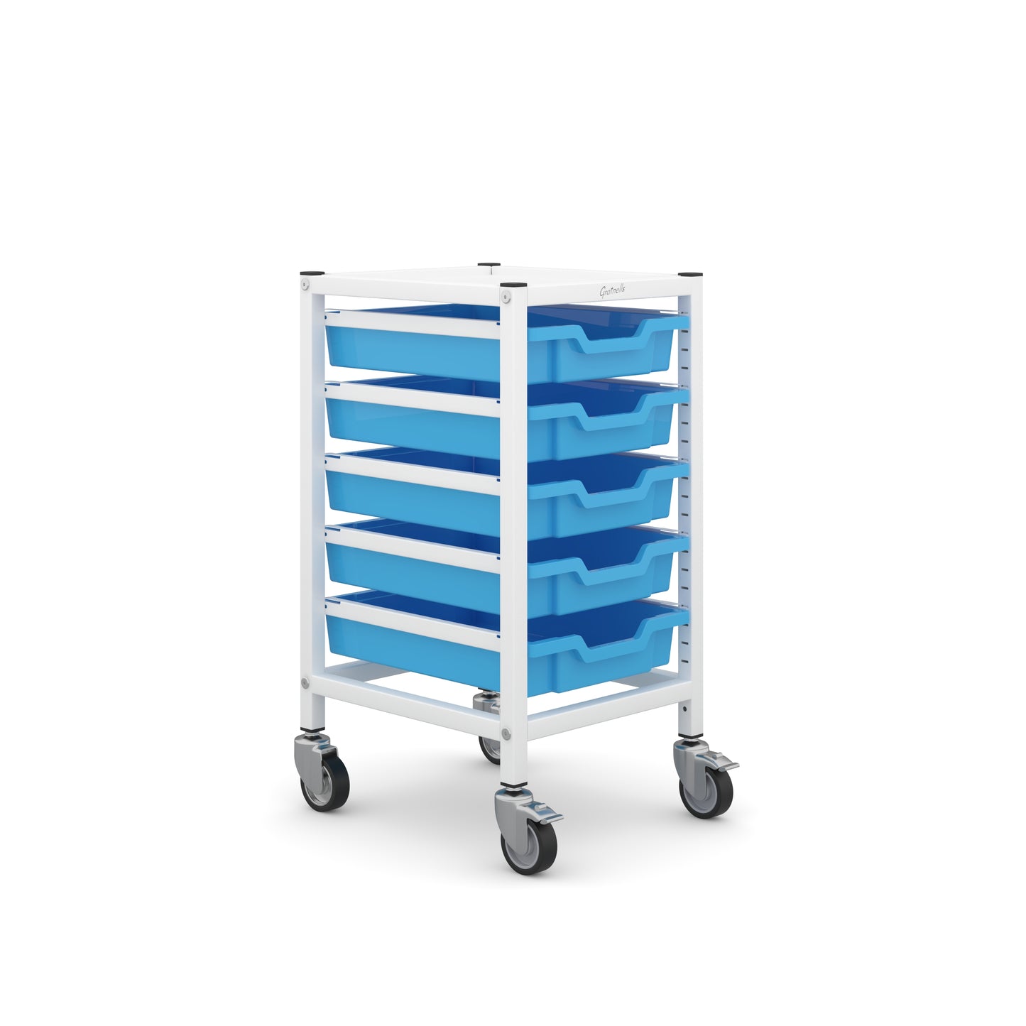Gratnells Science Under Bench Single Trolley 5 Shallow Trays