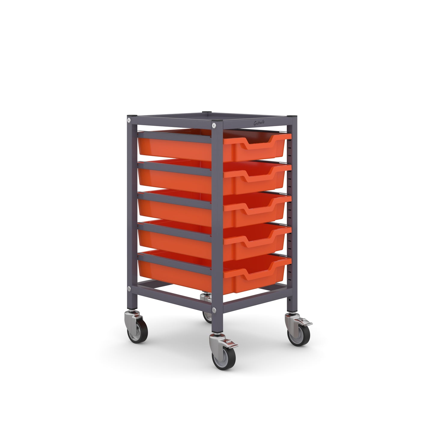 Gratnells Science Under Bench Single Trolley 5 Shallow Trays