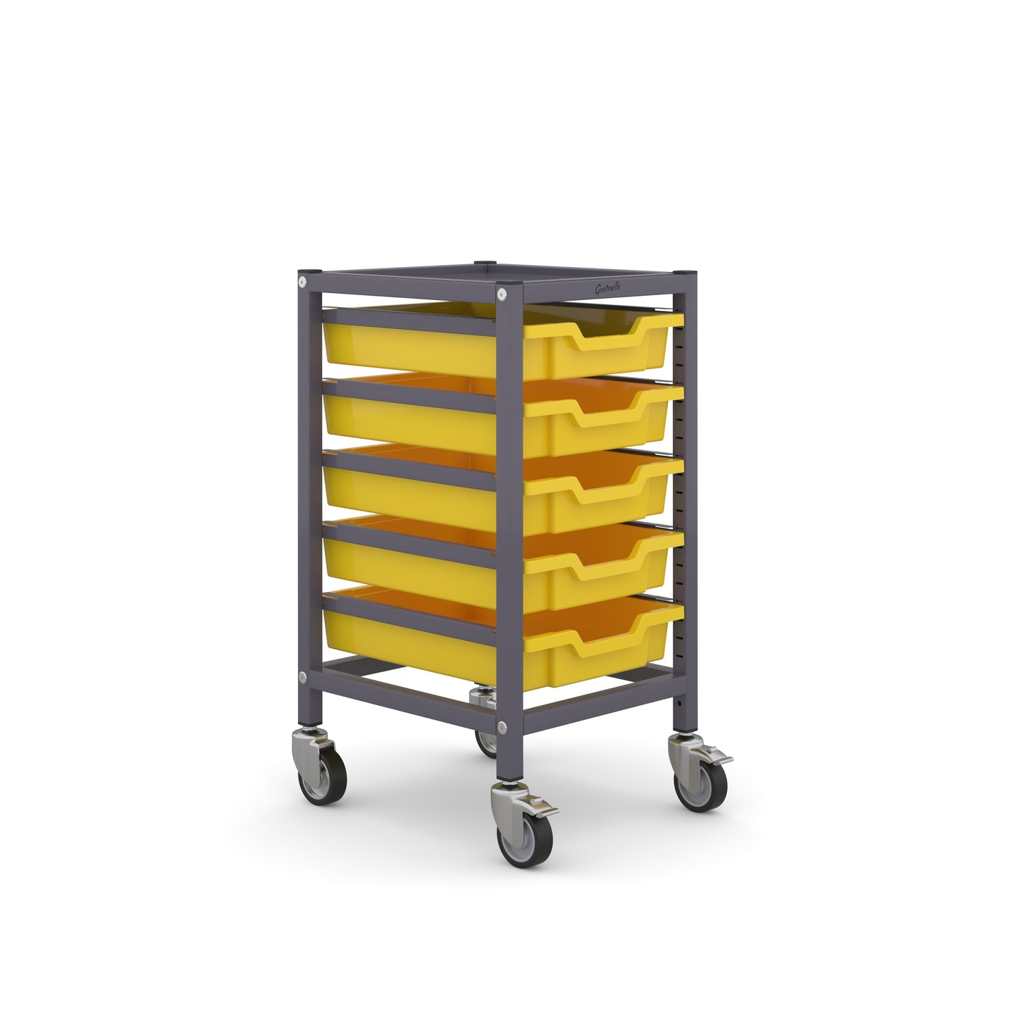 Gratnells Science Under Bench Single Trolley 5 Shallow Trays