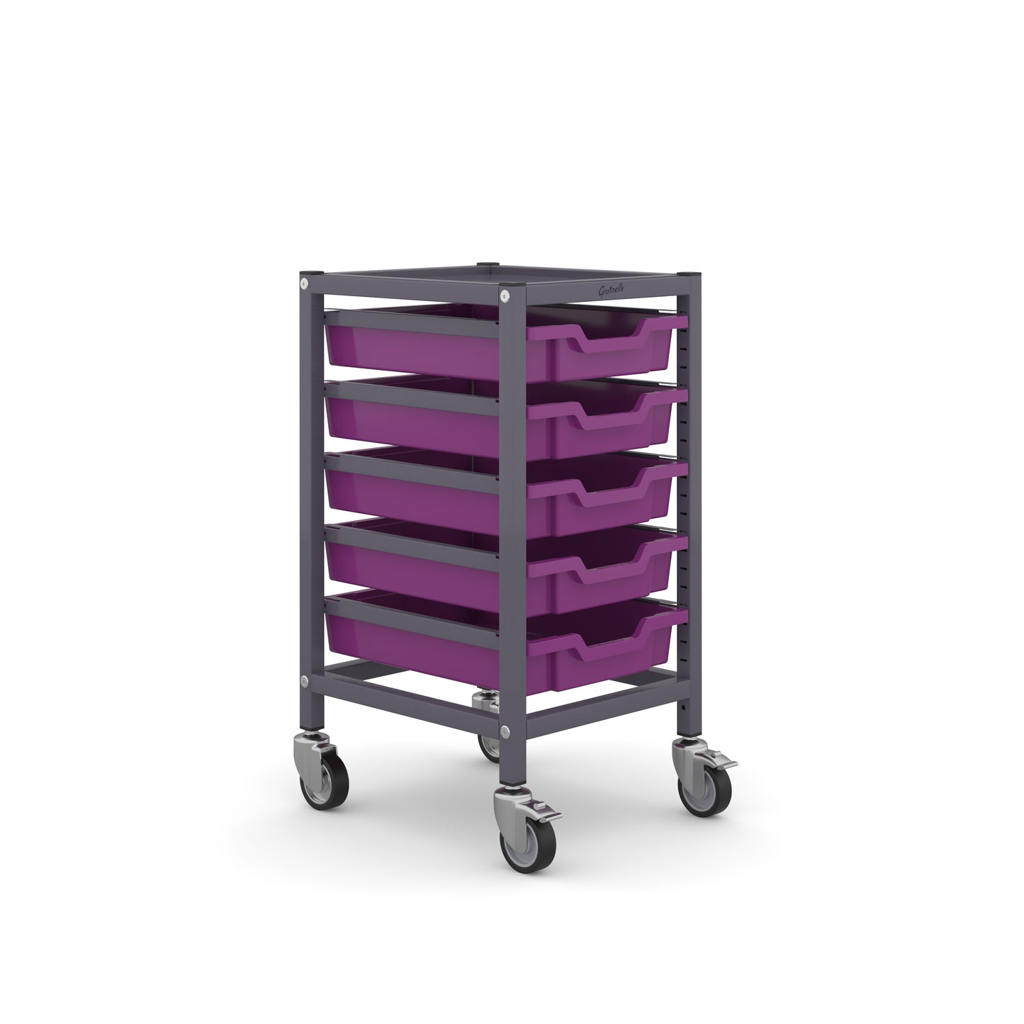 Gratnells Science Under Bench Single Trolley 5 Shallow Trays
