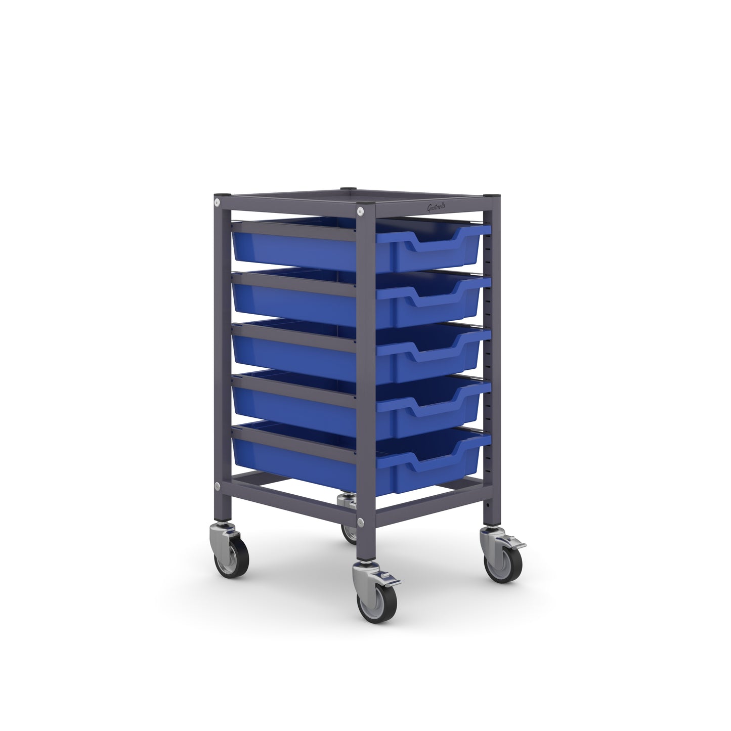 Gratnells Science Under Bench Single Trolley 5 Shallow Trays