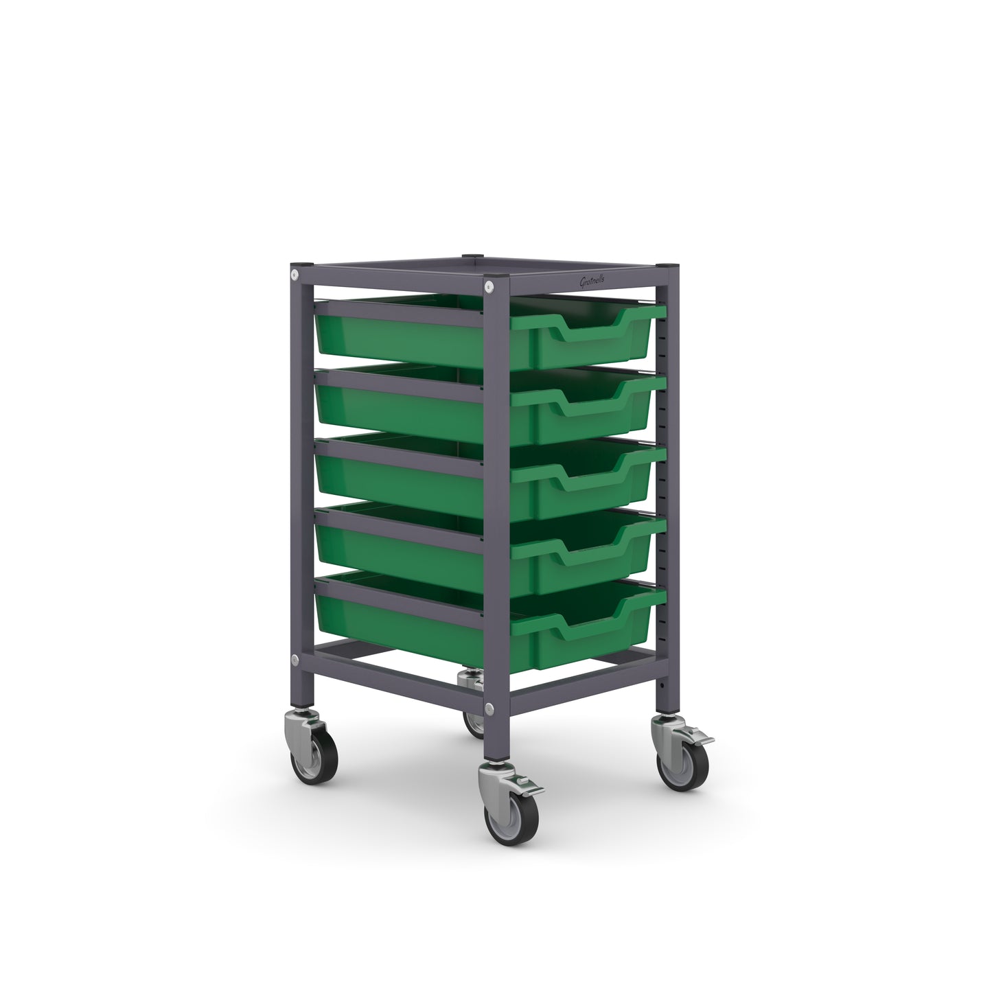 Gratnells Science Under Bench Single Trolley 5 Shallow Trays