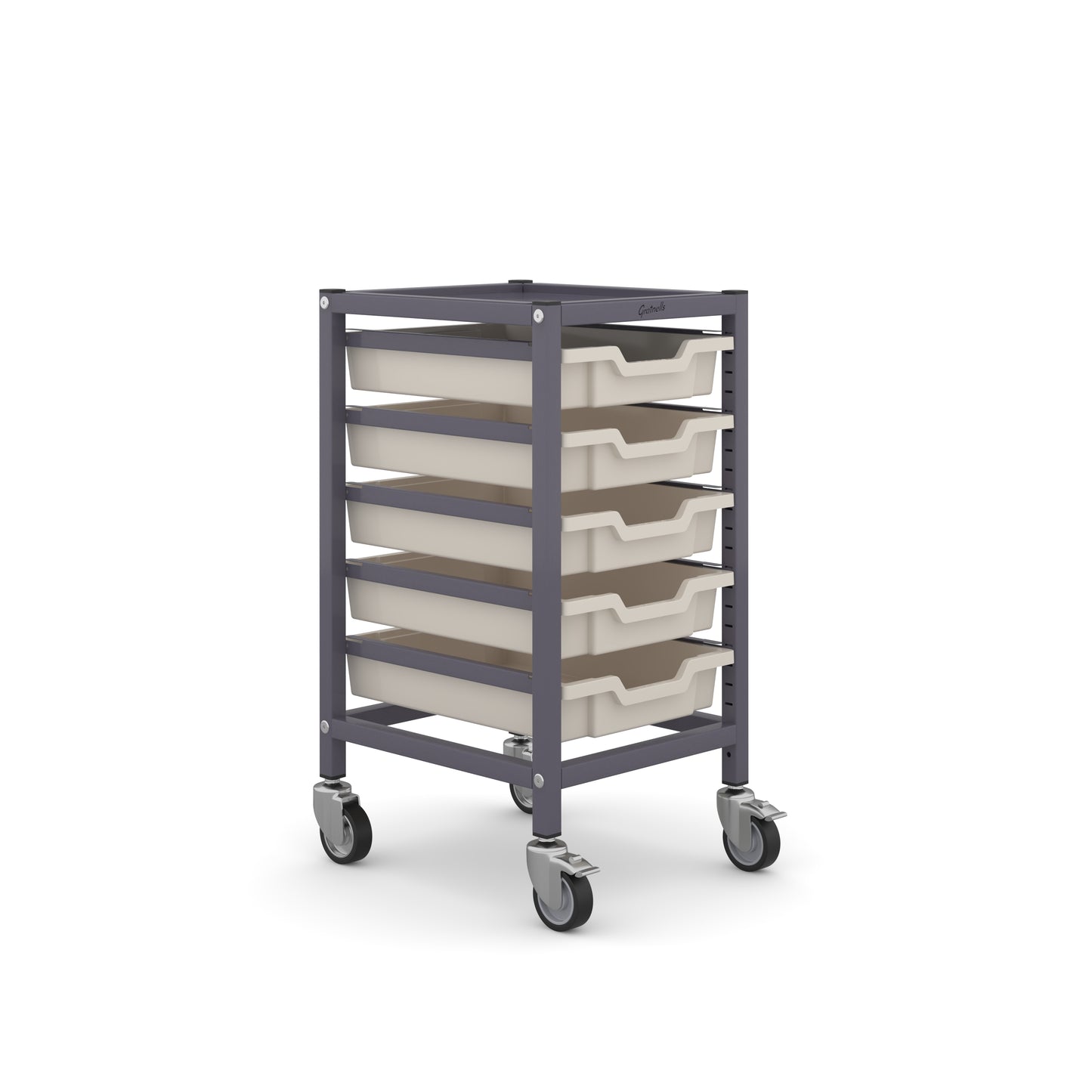 Gratnells Science Under Bench Single Trolley 5 Shallow Trays