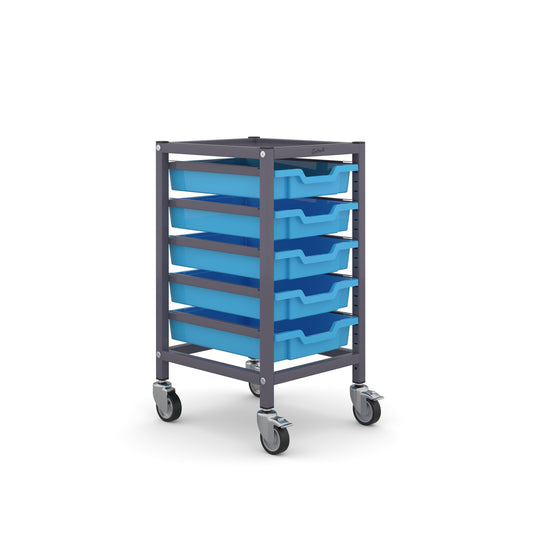 Gratnells Science Under Bench Single Trolley 5 Shallow Trays