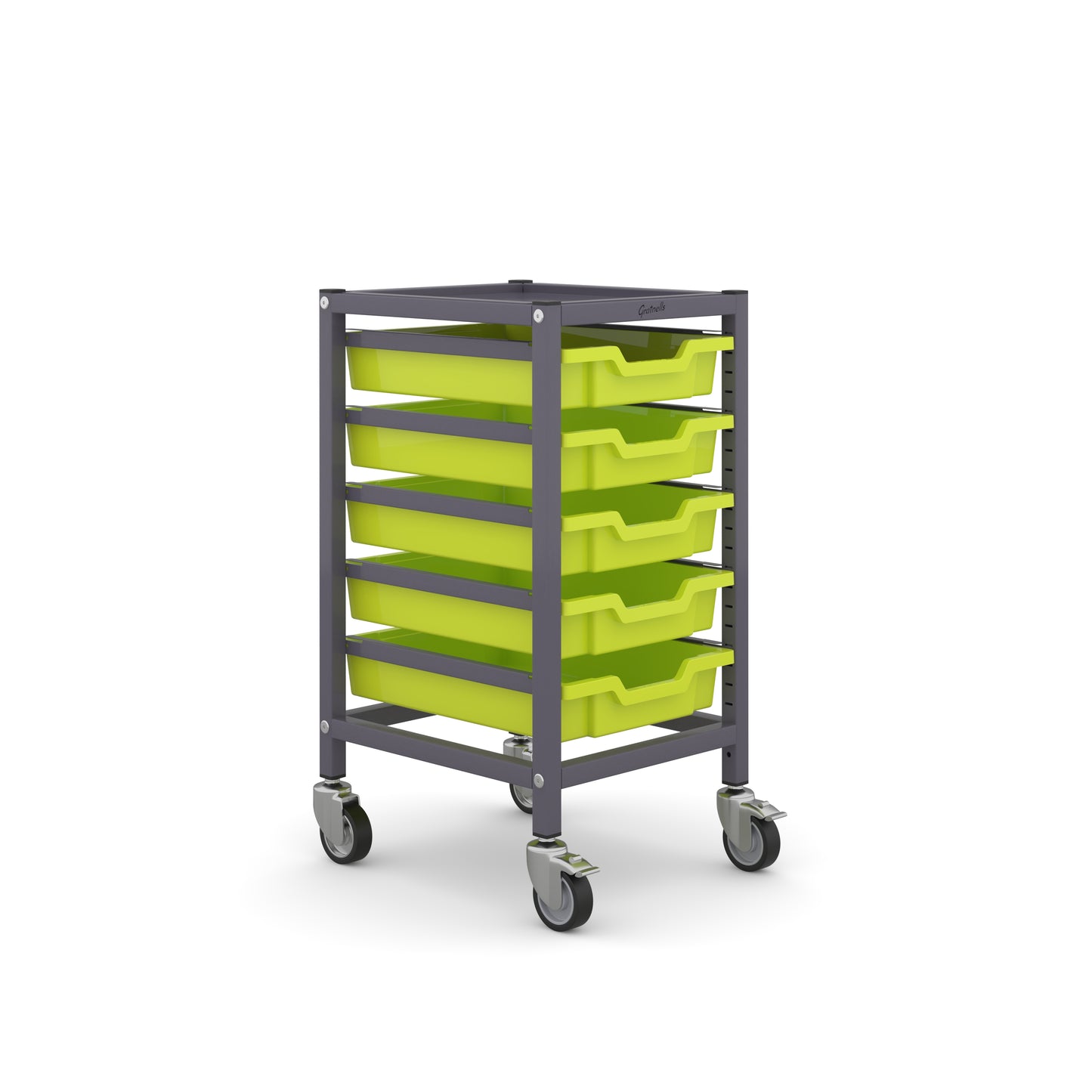 Gratnells Science Under Bench Single Trolley 5 Shallow Trays