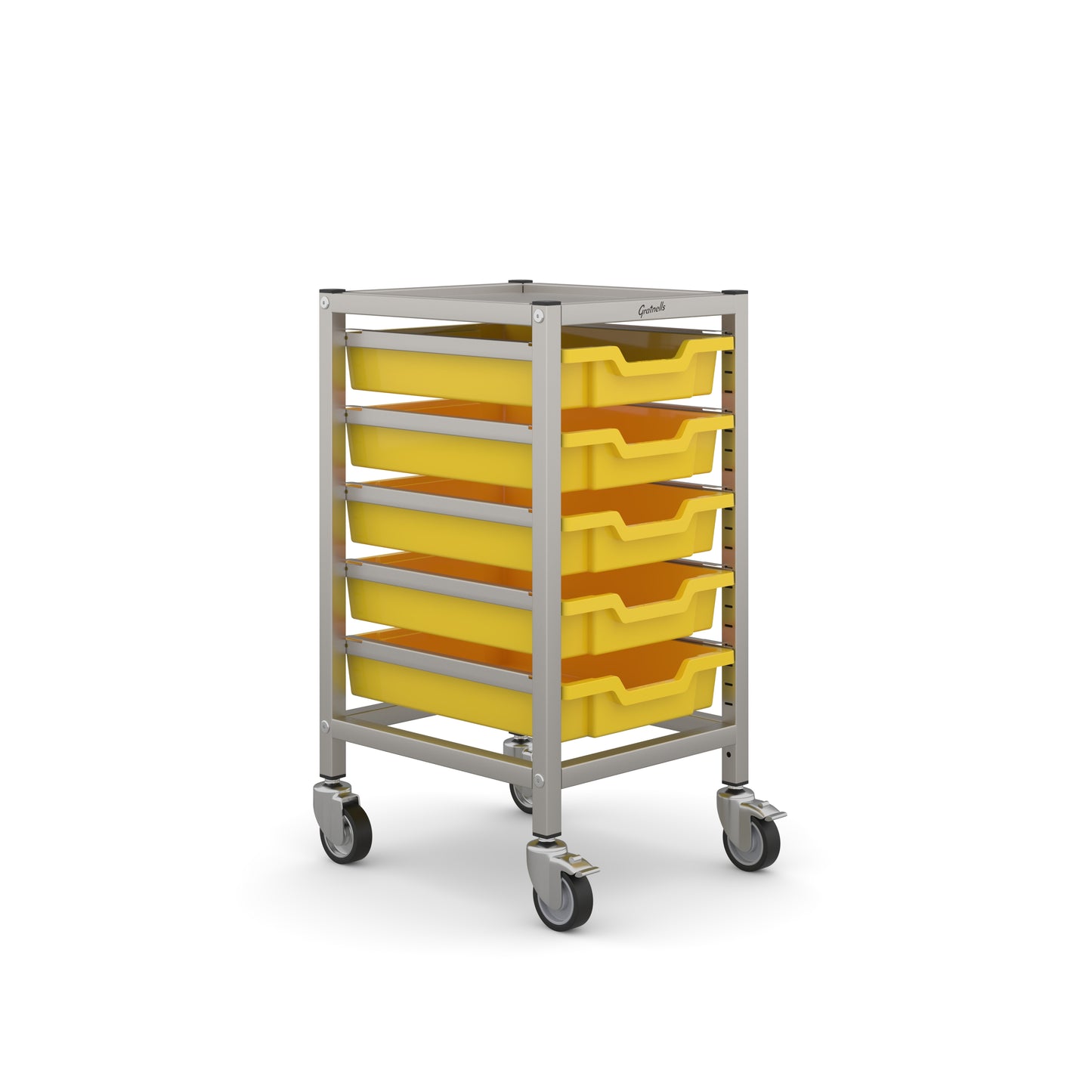 Gratnells Science Under Bench Single Trolley 5 Shallow Trays
