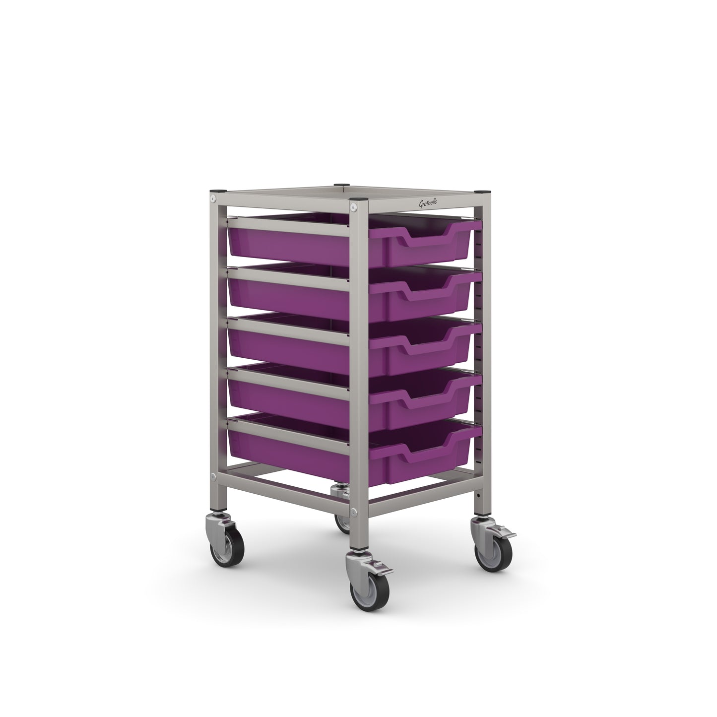 Gratnells Science Under Bench Single Trolley 5 Shallow Trays