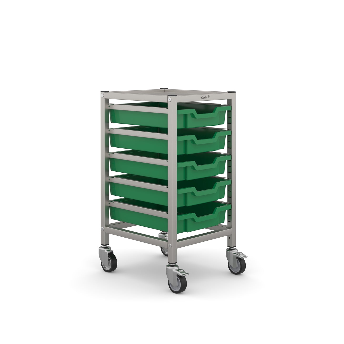 Gratnells Science Under Bench Single Trolley 5 Shallow Trays