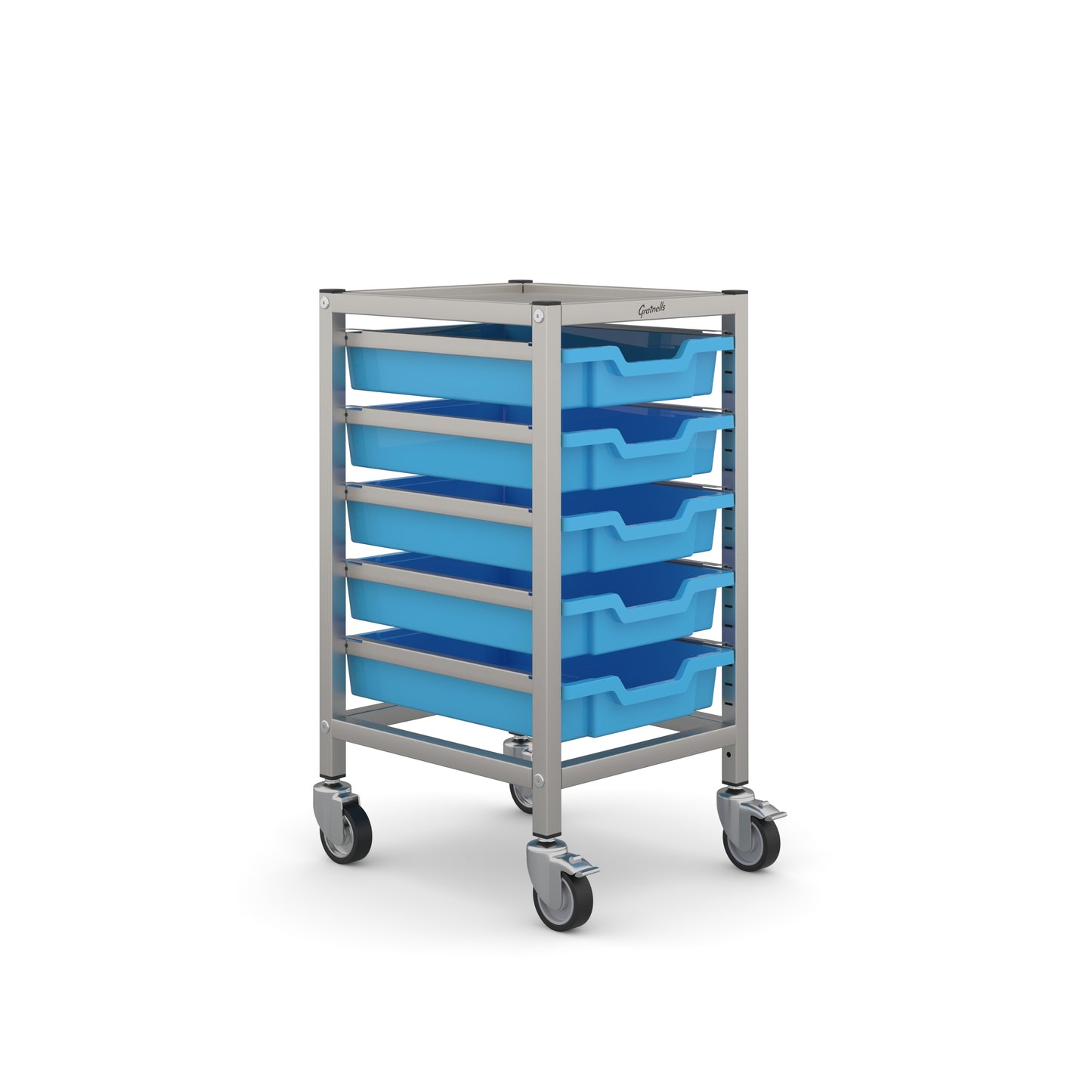 Gratnells Science Under Bench Single Trolley 5 Shallow Trays