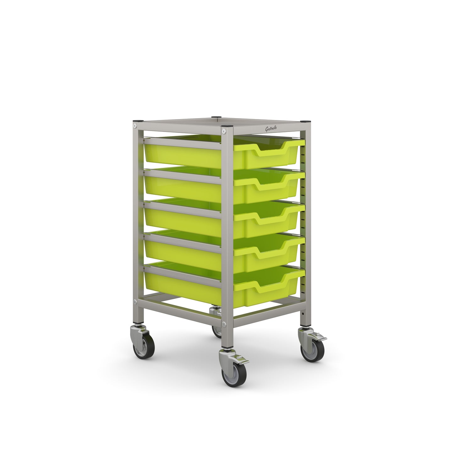 Gratnells Science Under Bench Single Trolley 5 Shallow Trays